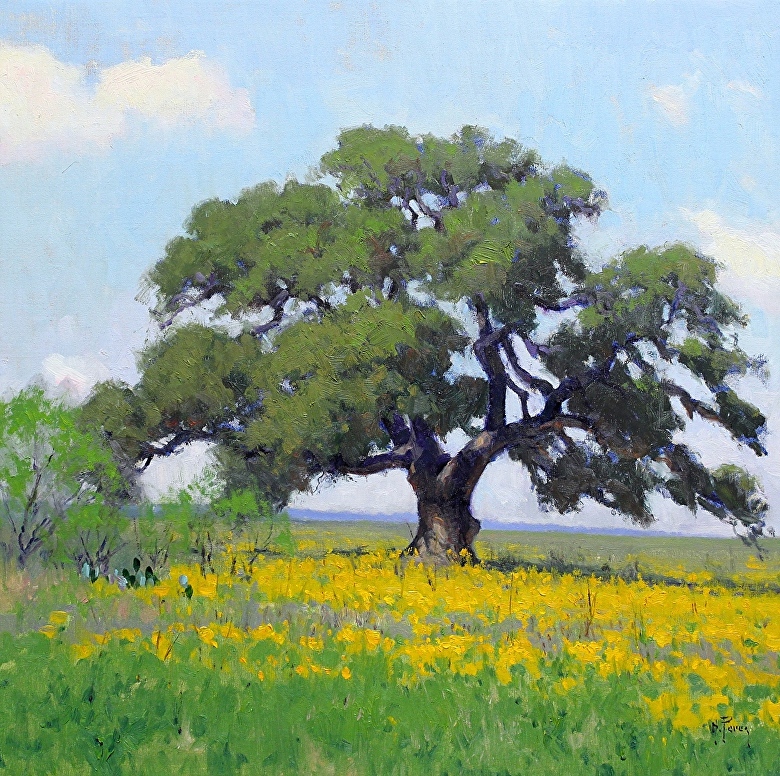 Oak Tree Landscape by Noe Perez ~ Oil on Canvas | Baumbilder